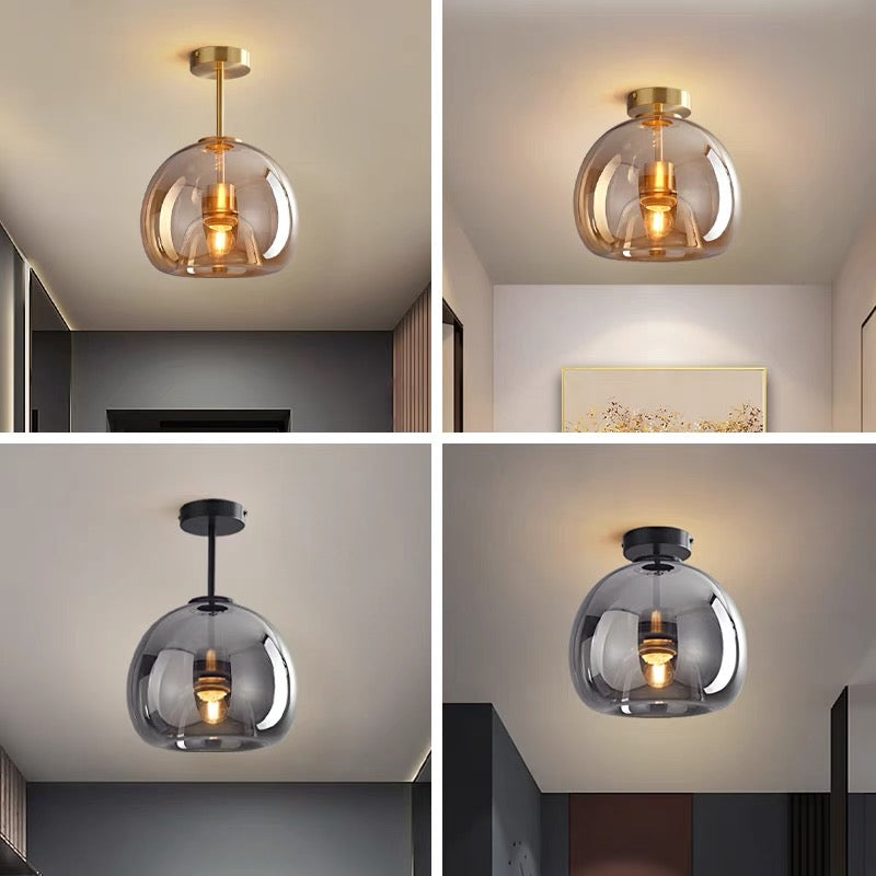 Modern Copper Ceiling Lights | Glass