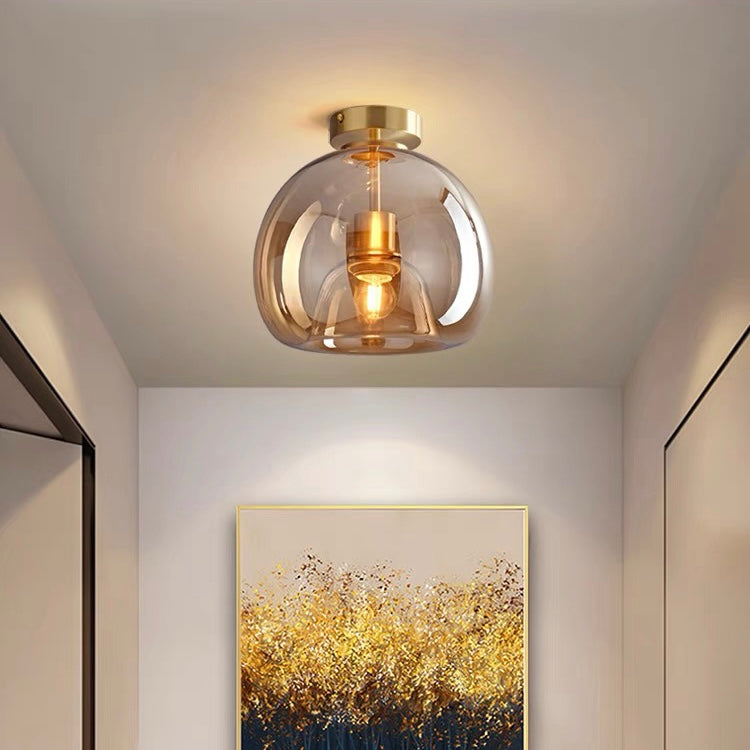 Modern Copper Ceiling Lights | Glass