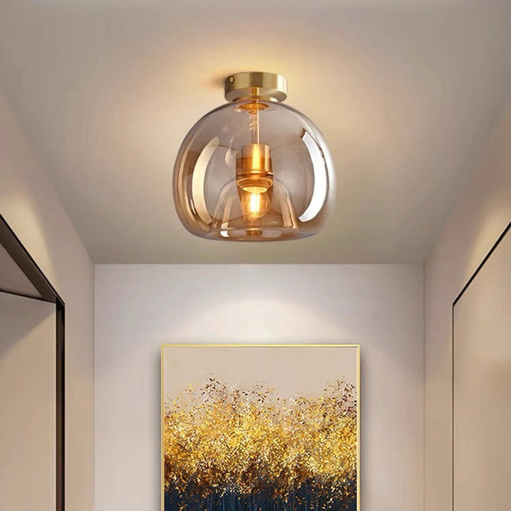 Modern Copper Ceiling Lights | Glass