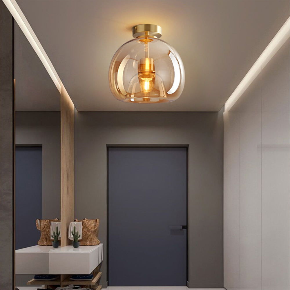 Modern Copper Ceiling Lights | Glass