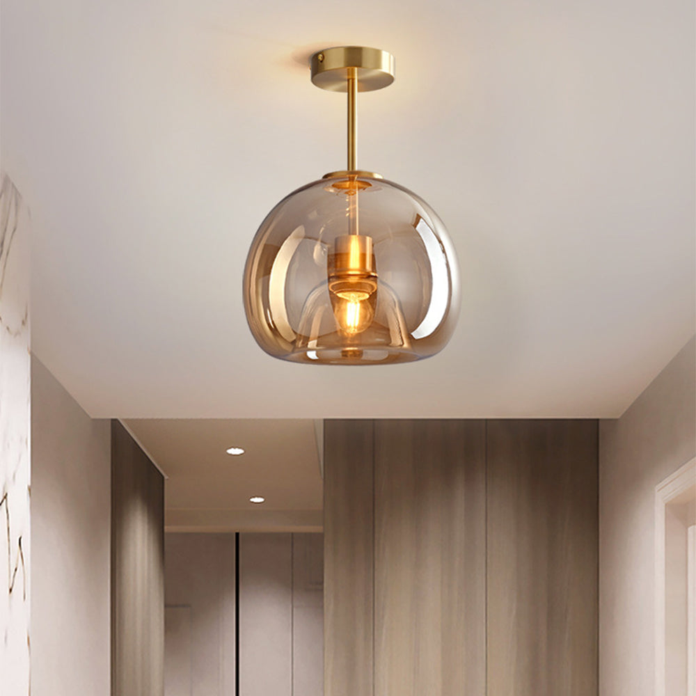 Modern Copper Ceiling Lights | Glass