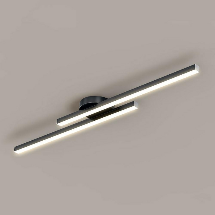 Modern Aluminum Long-Strip Semi-Mount Ceiling Light for Living Room | LED