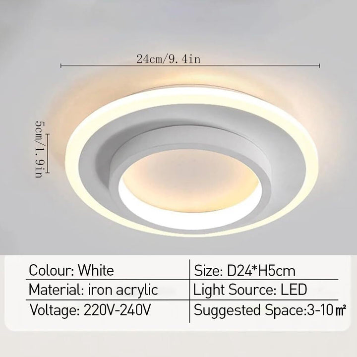 Round Metal-Acrylic For Hallways Ceiling Lights | LED