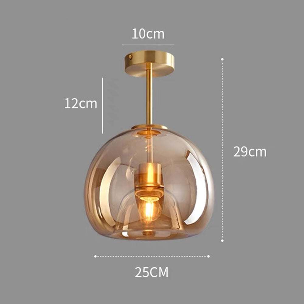Modern Copper Ceiling Lights | Glass