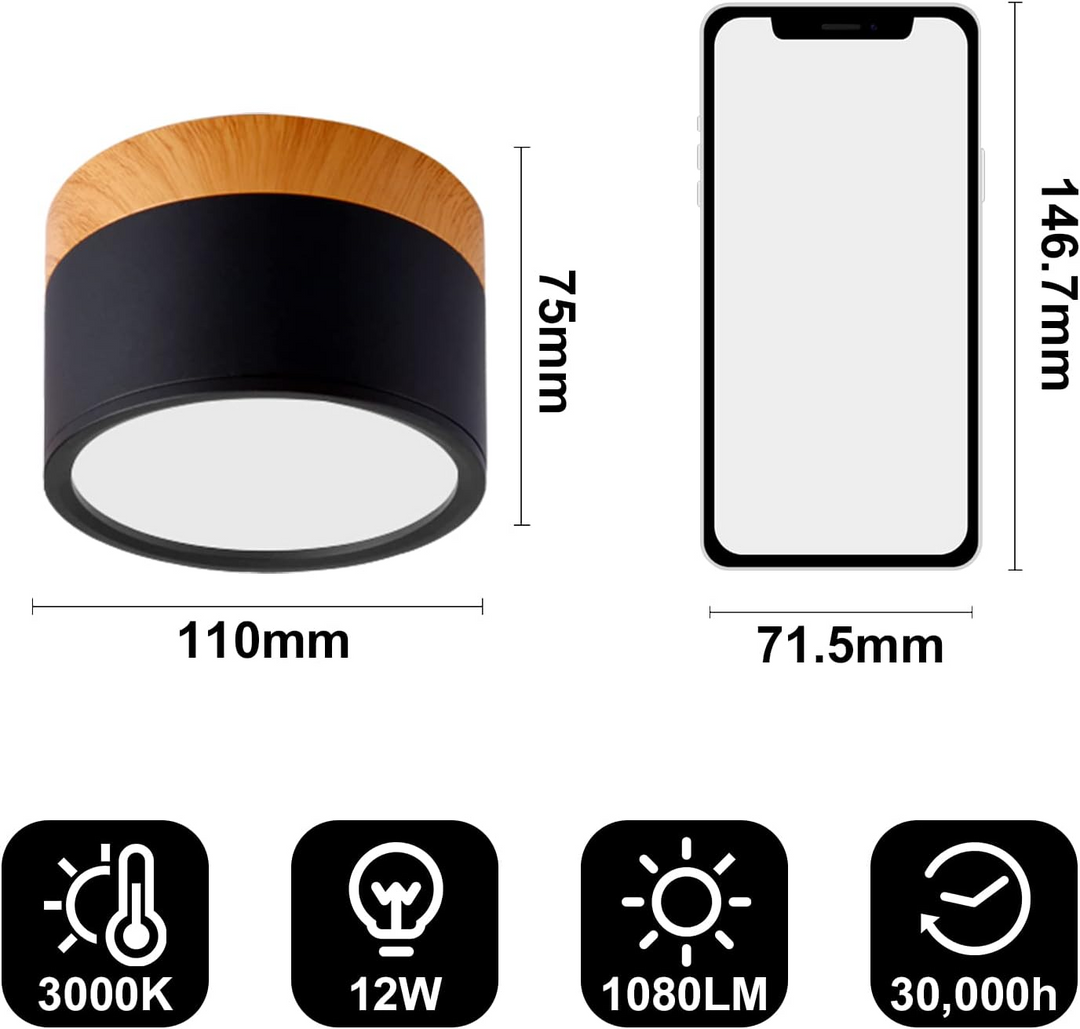 Small Cylindrical Flush Ceiling Light | LED