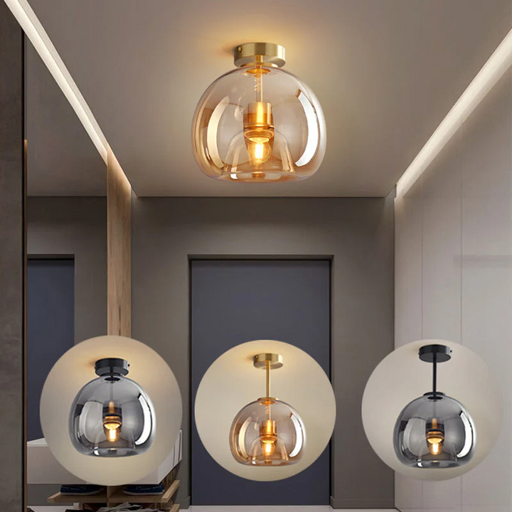Modern Copper Ceiling Lights | Glass