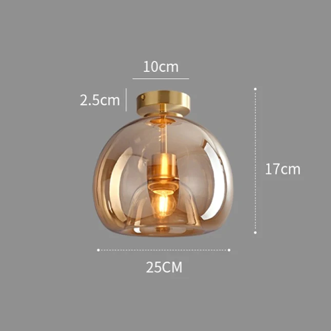 Modern Copper Ceiling Lights | Glass