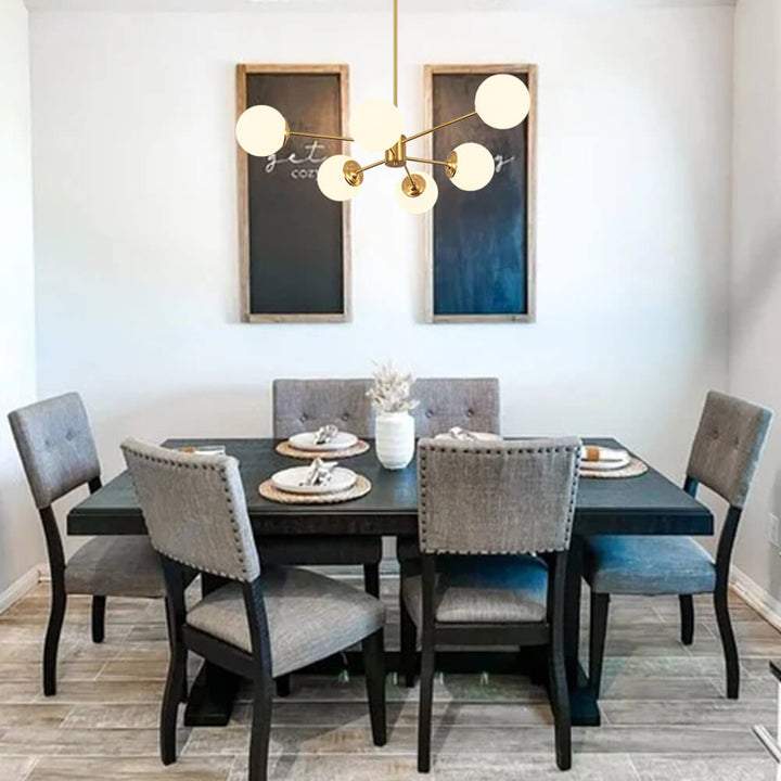 Modern Opal White Globe Chandelier | Glass