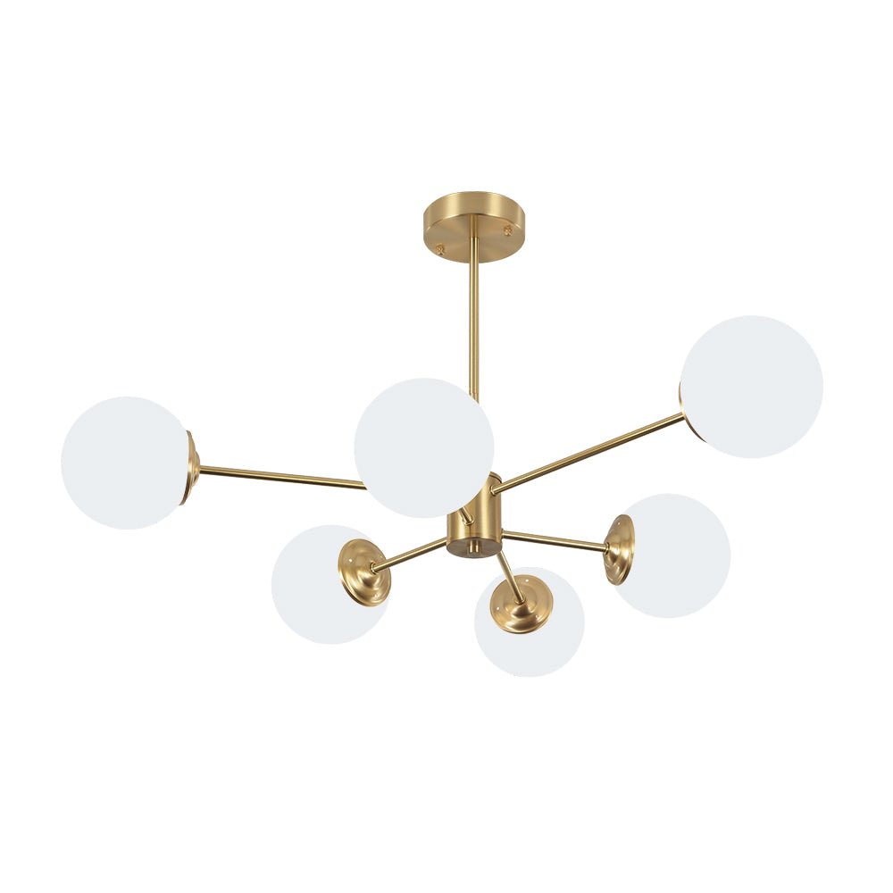 Modern Opal White Globe Chandelier | Glass