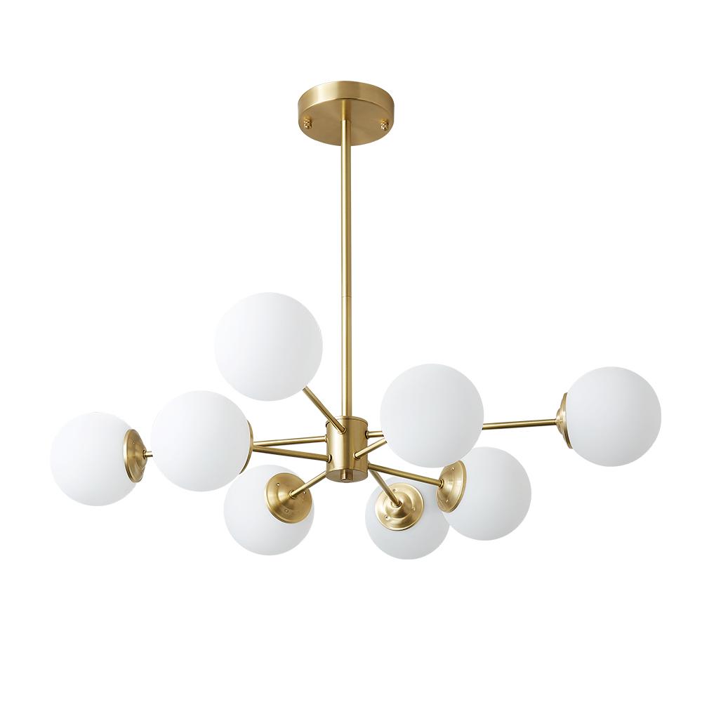 Modern Opal White Globe Chandelier | Glass