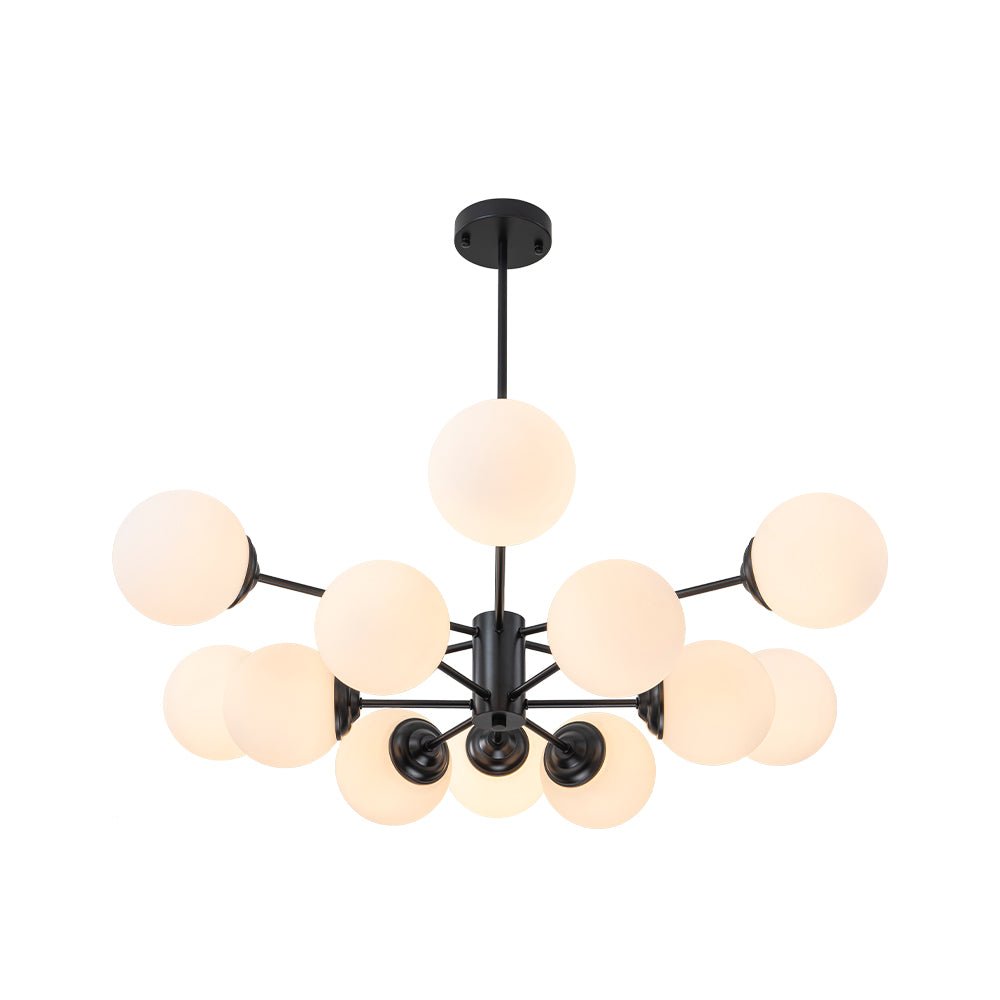Modern Opal White Globe Chandelier | Glass