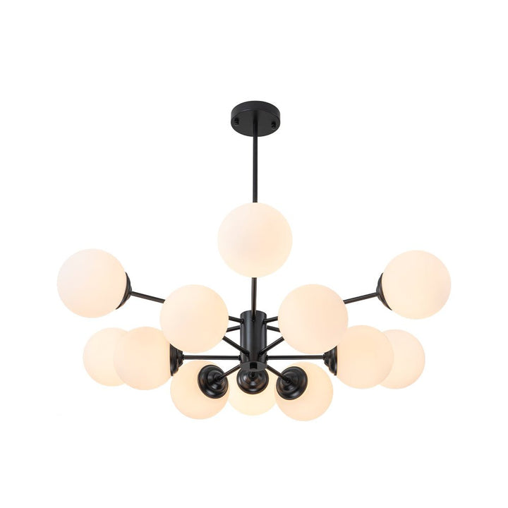 Modern Opal White Globe Chandelier | Glass