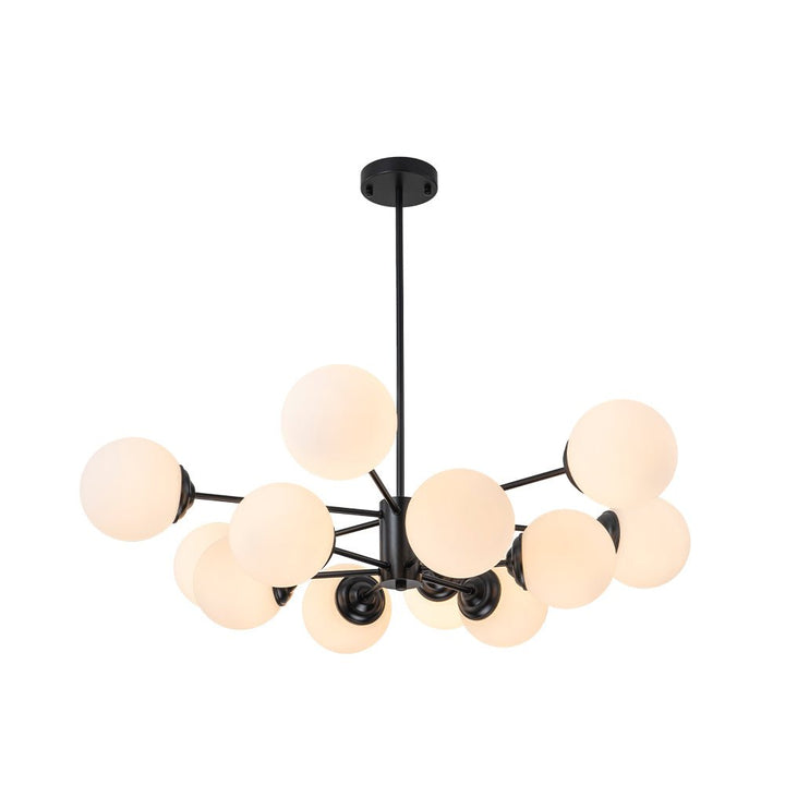 Modern Opal White Globe Chandelier | Glass