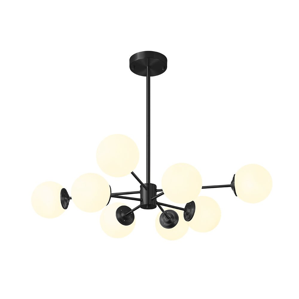 Modern Opal White Globe Chandelier | Glass
