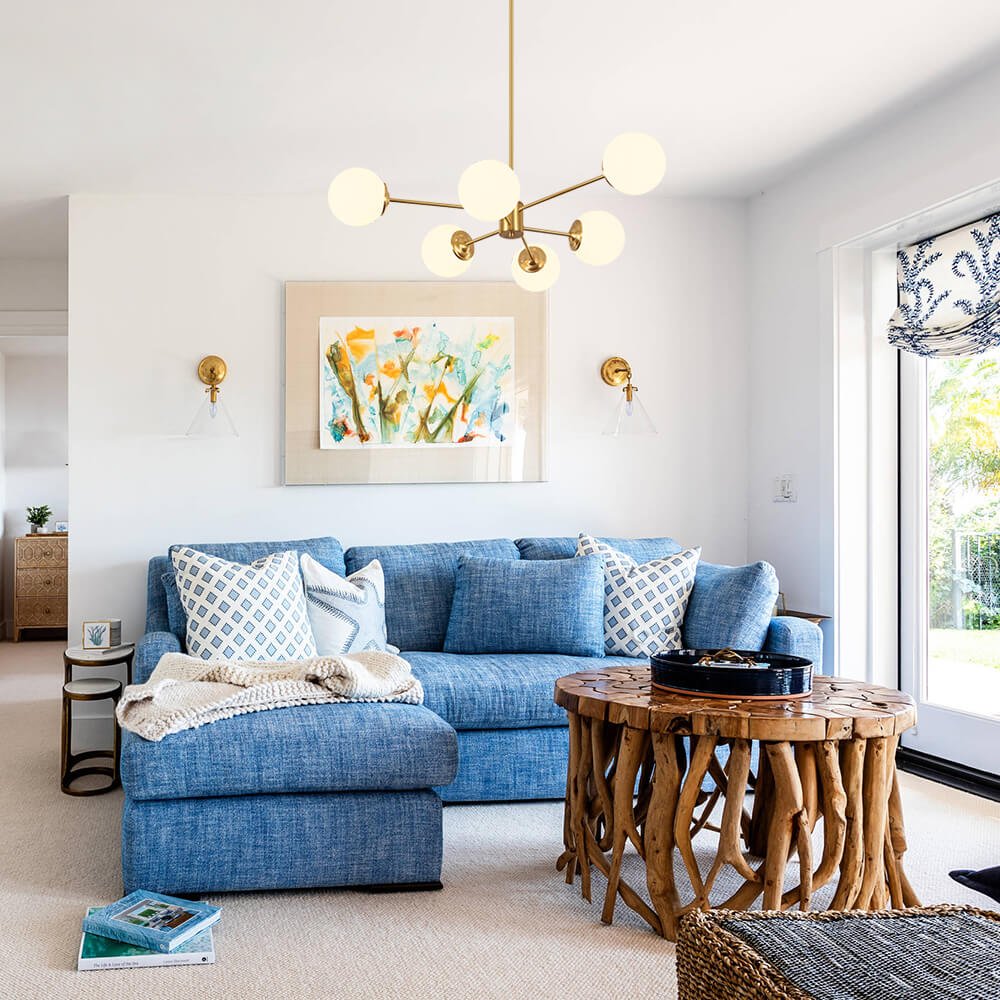 Modern Opal White Globe Chandelier | Glass