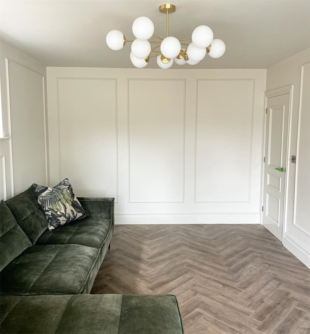 Modern Opal White Globe Chandelier | Glass