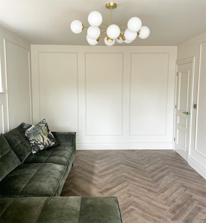 Modern Opal White Globe Chandelier | Glass