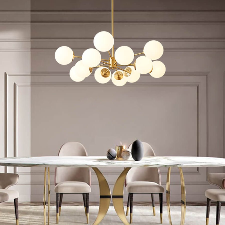 Sputnik 12-Light Opal Globe Chandelier | Two-Tier