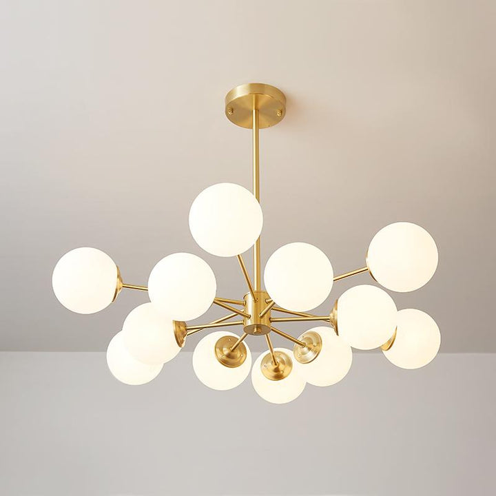 Sputnik 12-Light Opal Globe Chandelier | Two-Tier