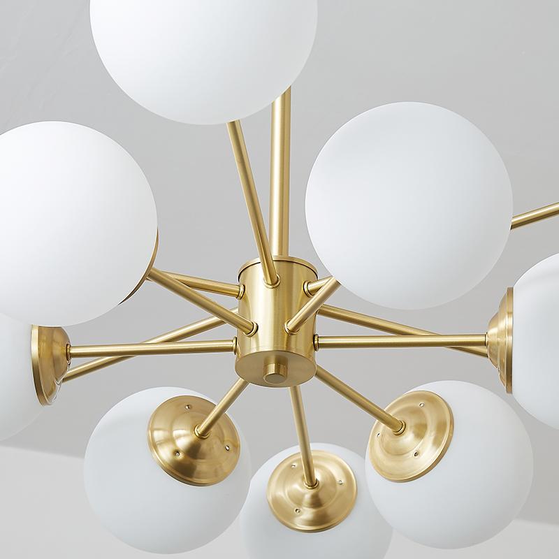 Sputnik 12-Light Opal Globe Chandelier | Two-Tier