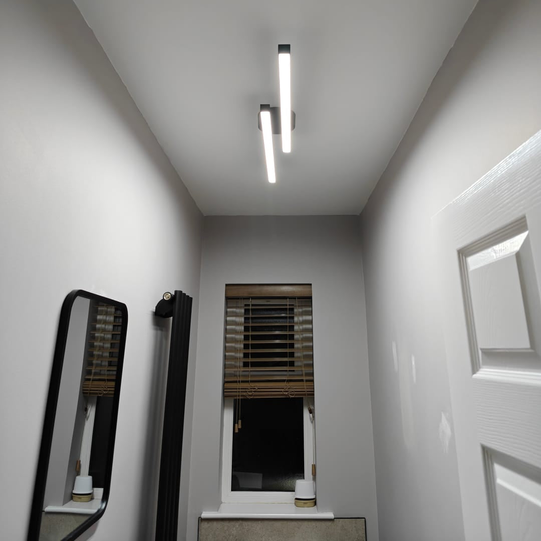 Long Stripe Flush-Mounted LED Ceiling Light | Black