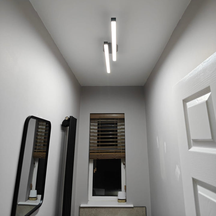 Long Stripe Flush-Mounted LED Ceiling Light | Black