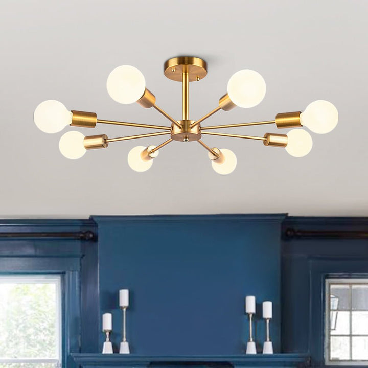 8-Light Sputnik Semi-Flush Mount Ceiling Light | Modern