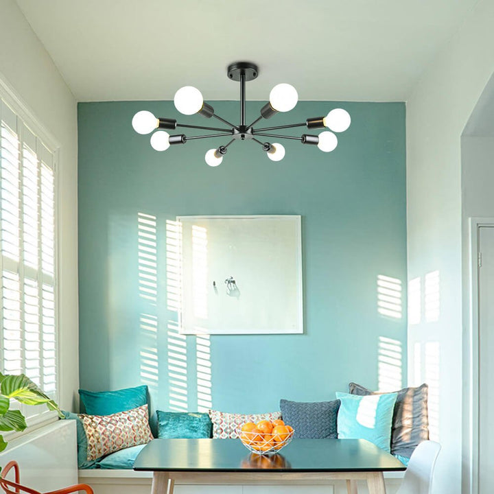 8-Light Sputnik Semi-Flush Mount Ceiling Light | Modern