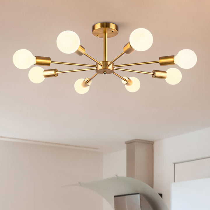 8-Light Sputnik Semi-Flush Mount Ceiling Light | Modern