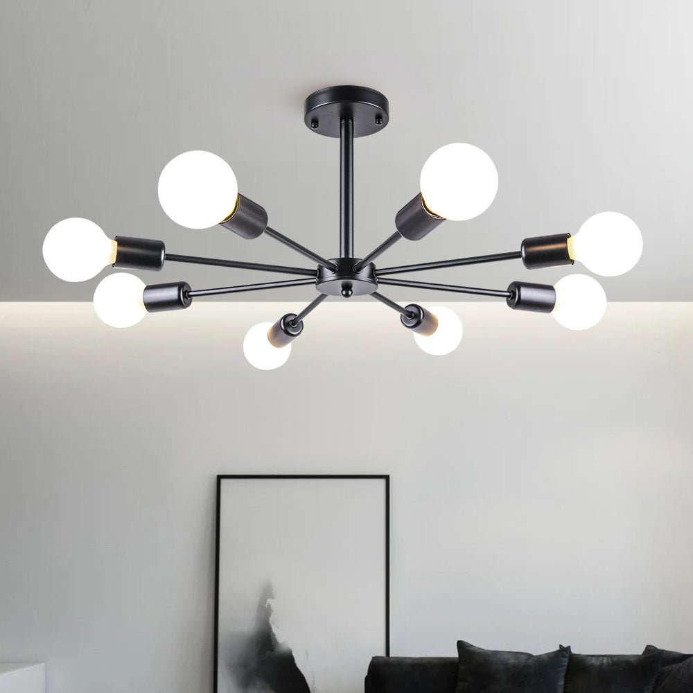 8-Light Sputnik Semi-Flush Mount Ceiling Light | Modern