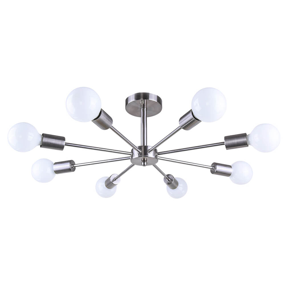 8-Light Sputnik Semi-Flush Mount Ceiling Light | Modern