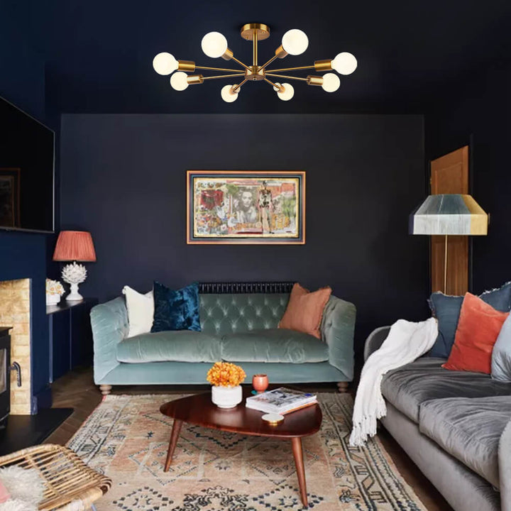 8-Light Sputnik Semi-Flush Mount Ceiling Light | Modern