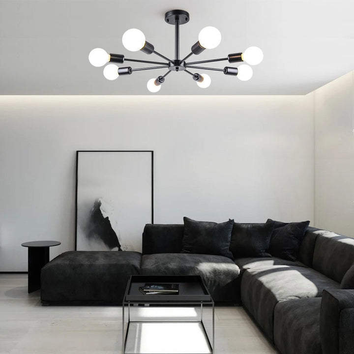 8-Light Sputnik Semi-Flush Mount Ceiling Light | Modern