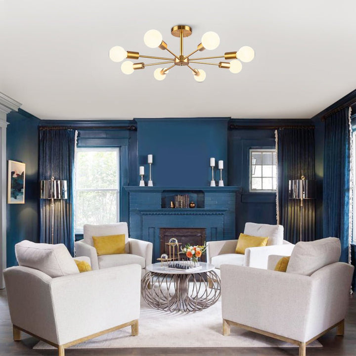 8-Light Sputnik Semi-Flush Mount Ceiling Light | Modern