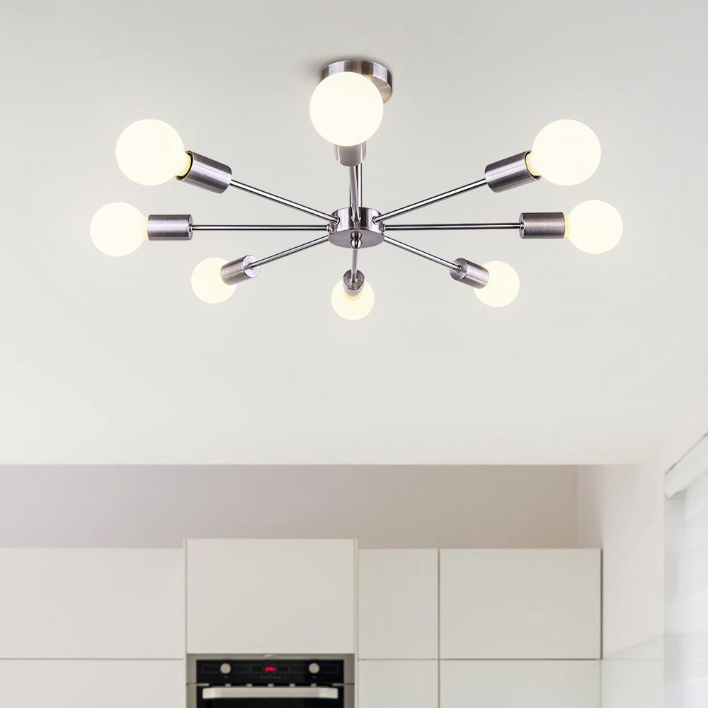 8-Light Sputnik Semi-Flush Mount Ceiling Light | Modern