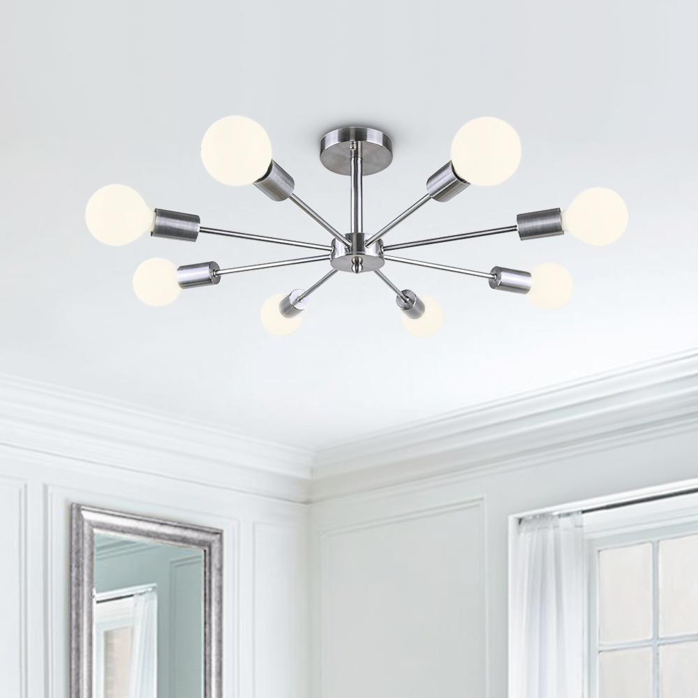 8-Light Sputnik Semi-Flush Mount Ceiling Light | Modern