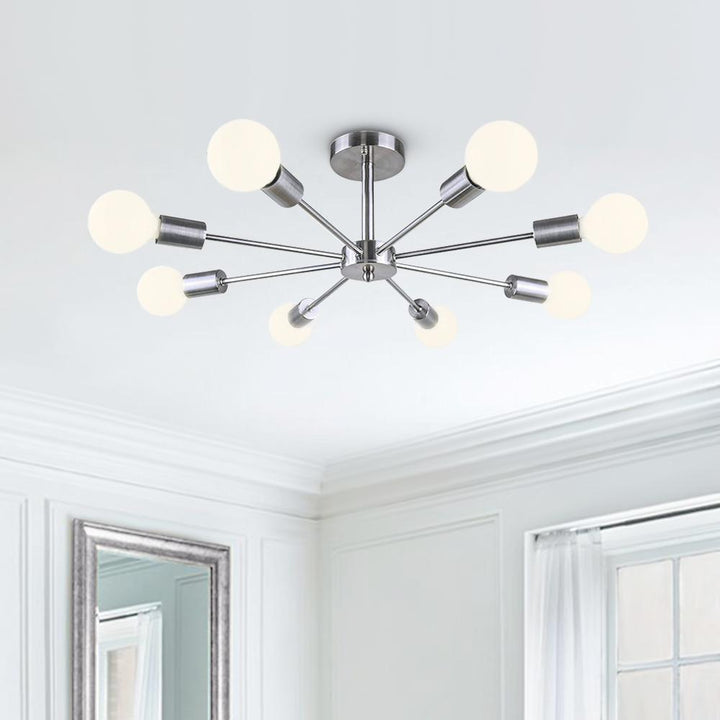 8-Light Sputnik Semi-Flush Mount Ceiling Light | Modern