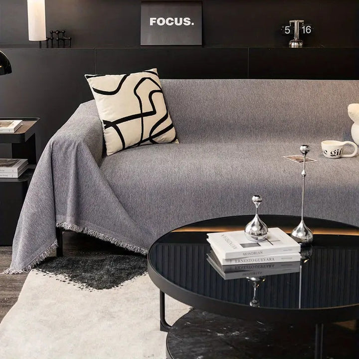 Minimalist with Decorative Tassels Sofa Cover