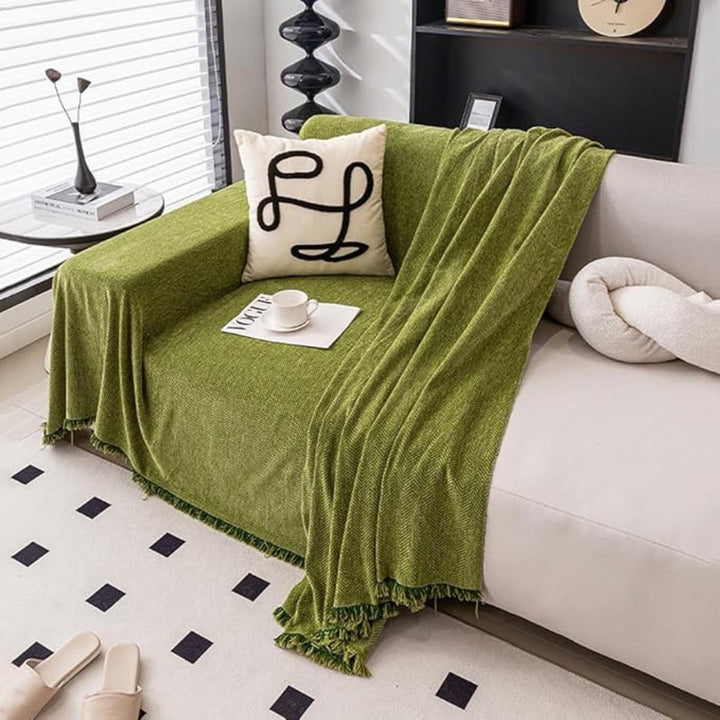Minimalist with Decorative Tassels Sofa Cover