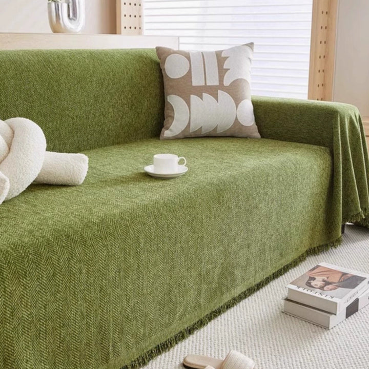 Minimalist with Decorative Tassels Sofa Cover