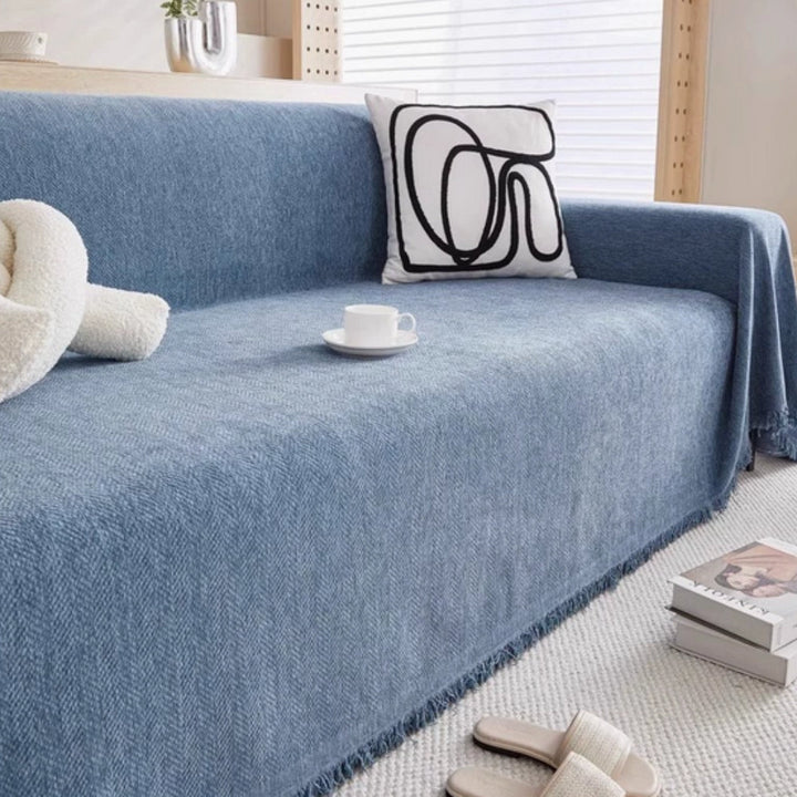 Minimalist with Decorative Tassels Sofa Cover