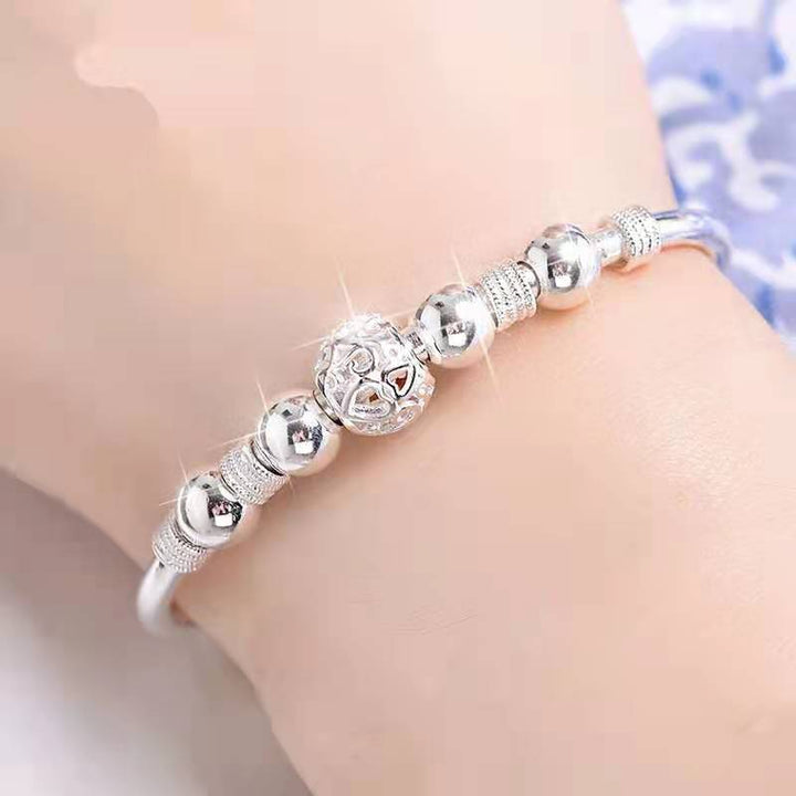 Silver Lucky Bead Bracelet