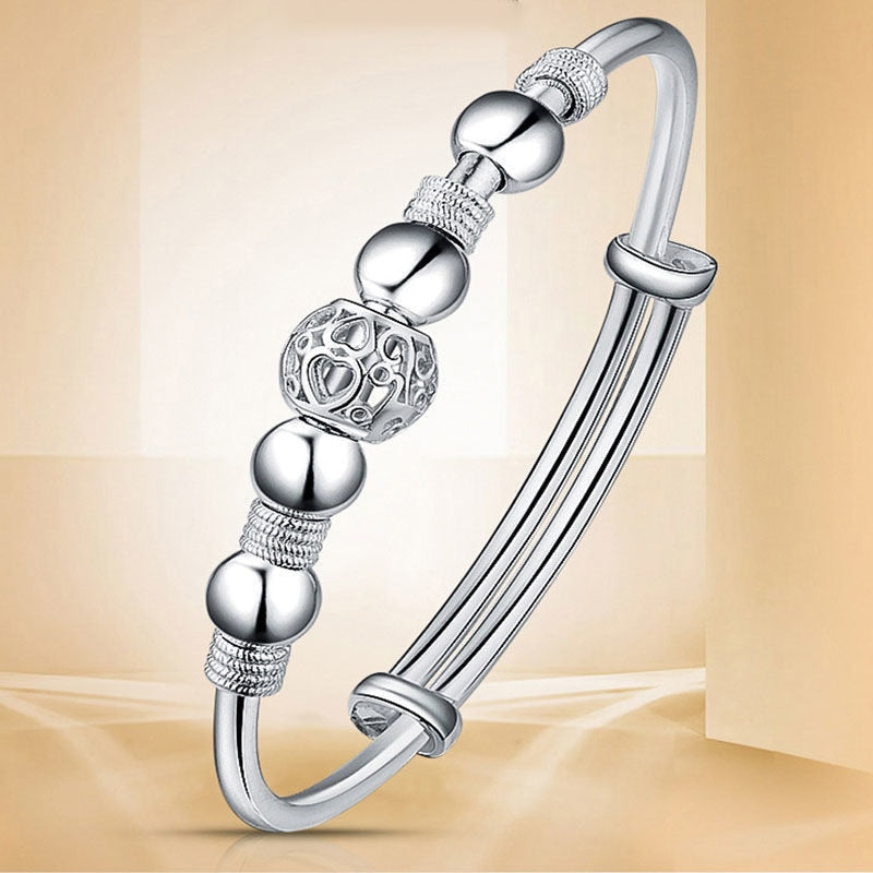 Silver Lucky Bead Bracelet