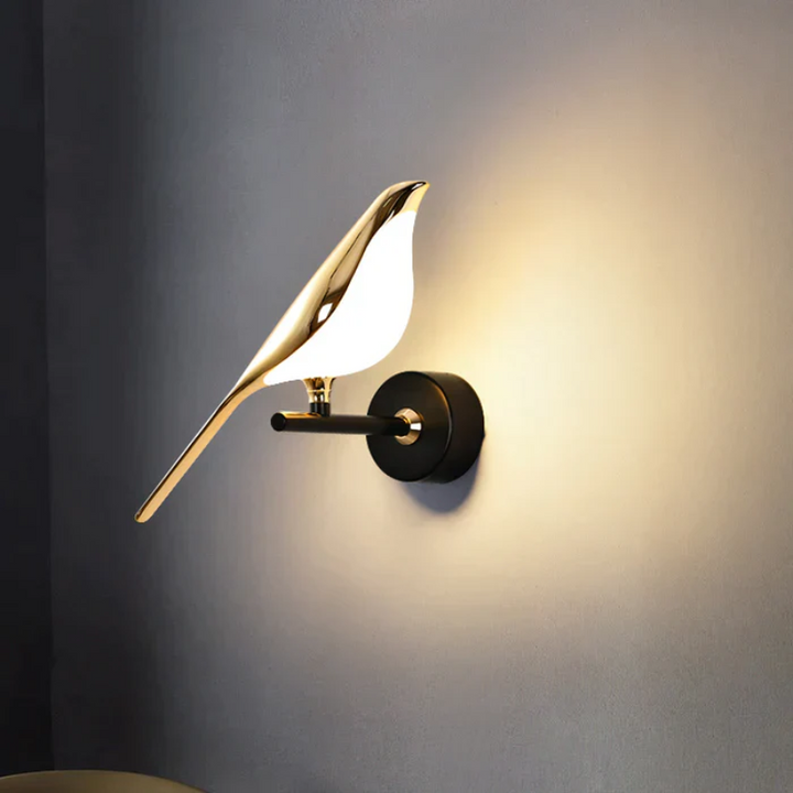 Modern Bird-Shaped Bedroom Wall Lamp | Gold