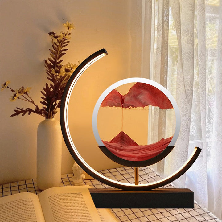 3D Sand Art Battery-Powered LED Table Lamp | Glass