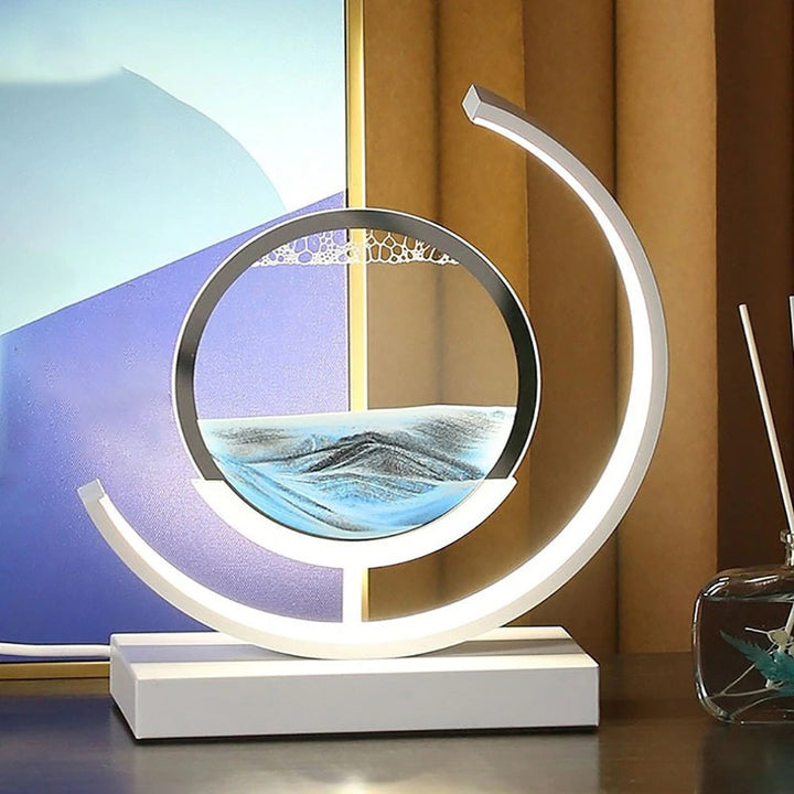 3D Sand Art Battery-Powered LED Table Lamp | Glass