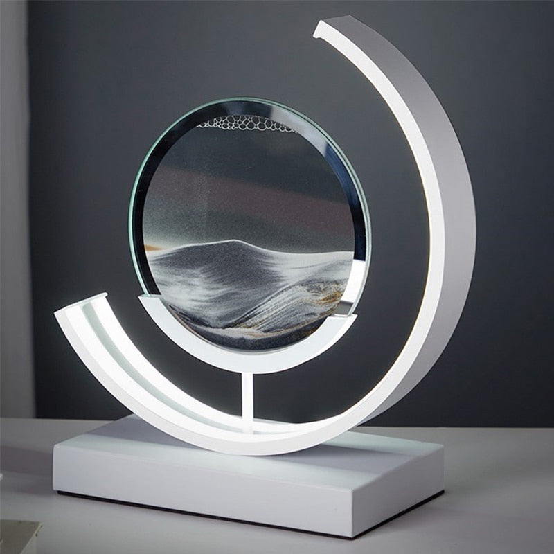 3D Sand Art Battery-Powered LED Table Lamp | Glass