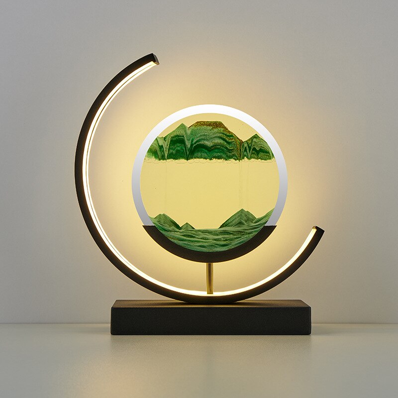 3D Sand Art Battery-Powered LED Table Lamp | Glass