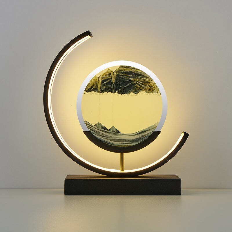 3D Sand Art Battery-Powered LED Table Lamp | Glass