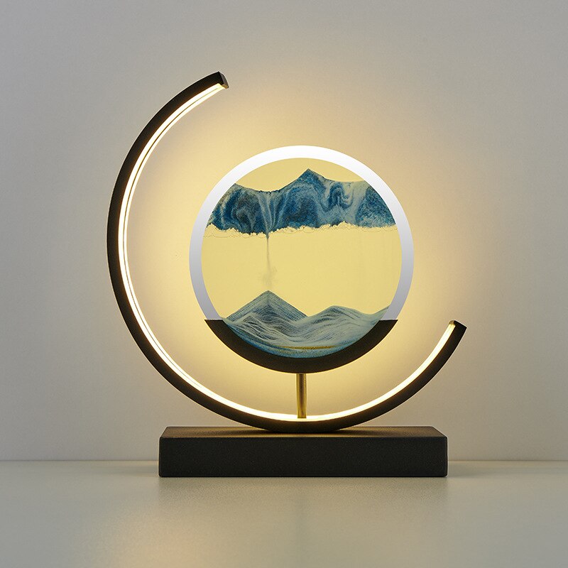 3D Sand Art Battery-Powered LED Table Lamp | Glass